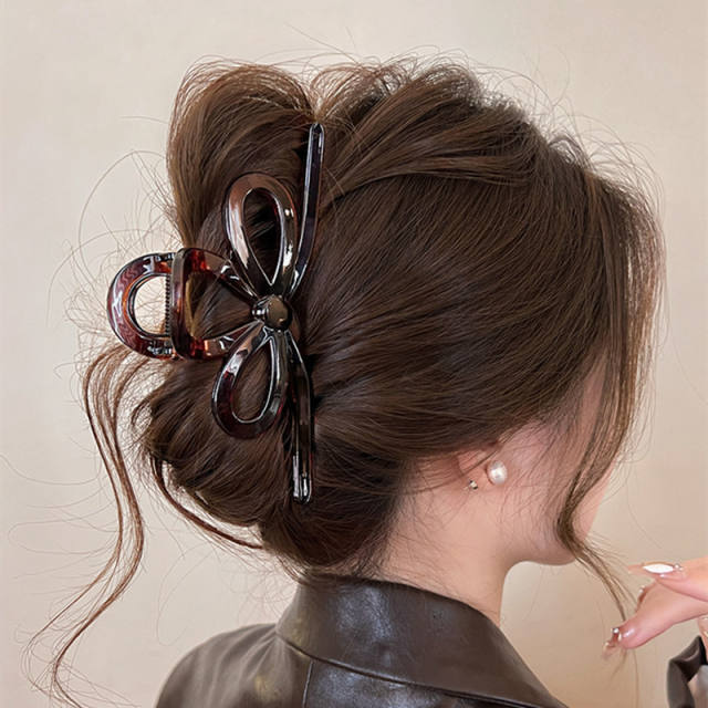 Bow Large Hair Clip for Women's Back of Head Hair Clip Shark Clip