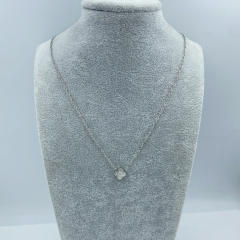 9mm Titanium Steel Four-Leaf Flower Single Necklace