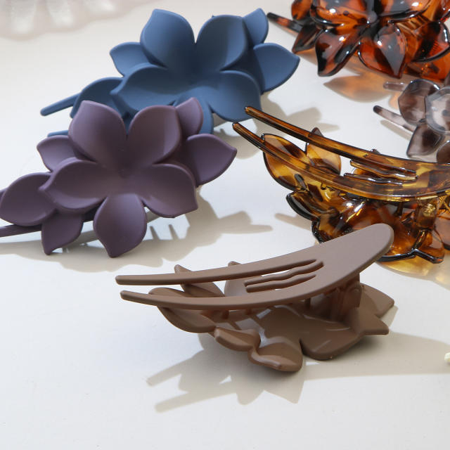 Hot sale plain color flower pattern duckbill hair clips
