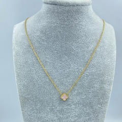 9mm Titanium Steel Four-Leaf Flower Single Necklace