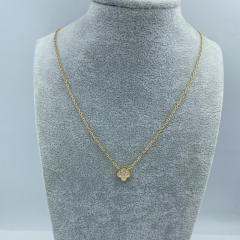 9mm Titanium Steel Four-Leaf Flower Single Necklace
