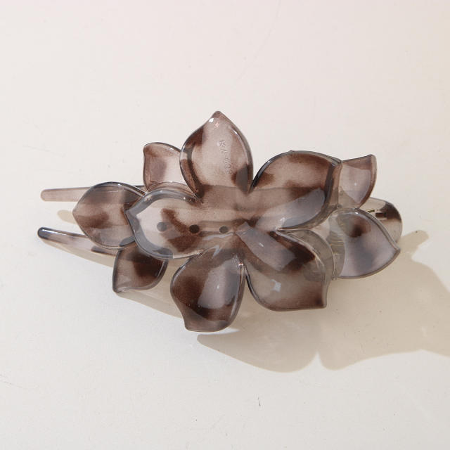 Hot sale plain color flower pattern duckbill hair clips