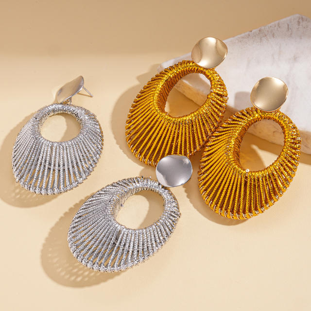 Personality oval shape dangle earrings