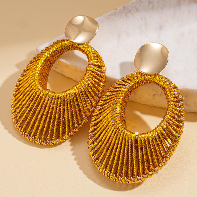 Personality oval shape dangle earrings