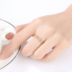 Love ring female S925 silver ring micro-inlaid zircon 18K gold simple rings