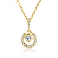 Silver S925 micro inlaid zircon necklace cross car flower clavicle chain
