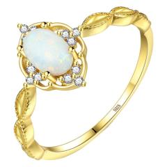 S925 Ring New Simple Fashion Zircon opal Ring