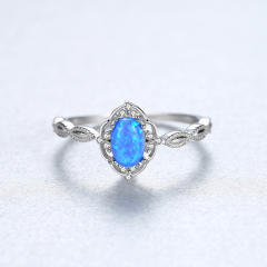 S925 Ring New Simple Fashion Zircon opal Ring
