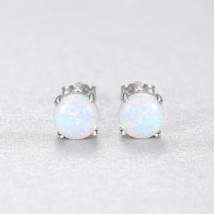 S925 Silver Earrings for Women Opal stone Silver Earrings