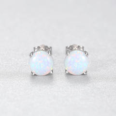 S925 Silver Earrings for Women Opal stone Silver Earrings
