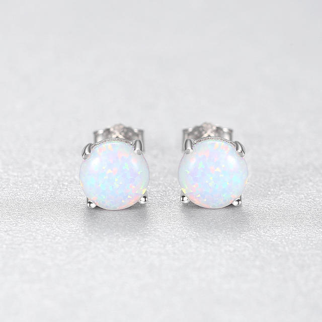 S925 Silver Earrings for Women Opal stone Silver Earrings