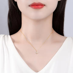Silver S925 micro inlaid zircon necklace cross car flower clavicle chain