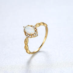 S925 Ring New Simple Fashion Zircon opal Ring
