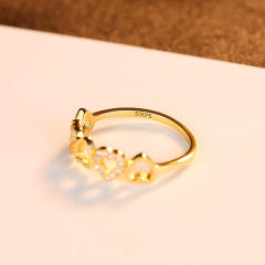 Love ring female S925 silver ring micro-inlaid zircon 18K gold simple rings