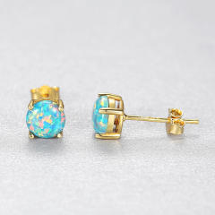 S925 Silver Earrings for Women Opal stone Silver Earrings