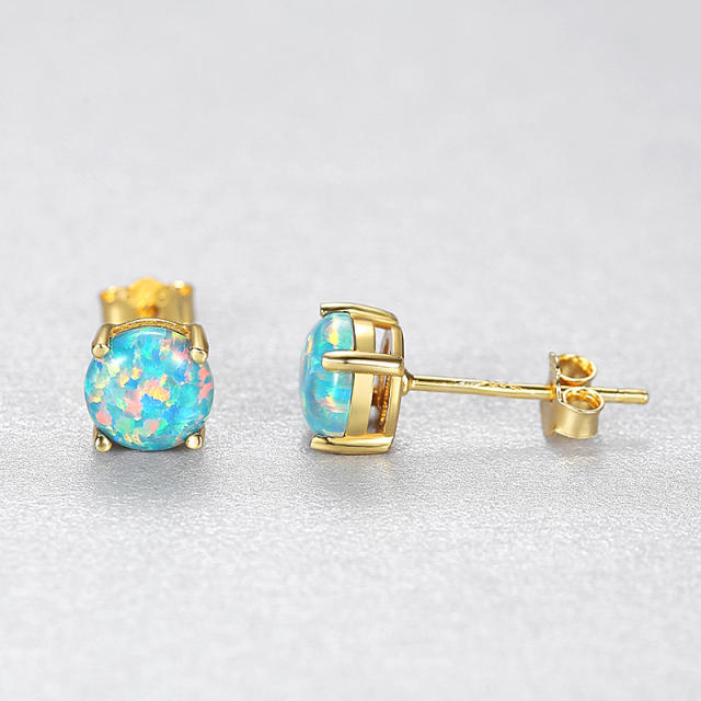 S925 Silver Earrings for Women Opal stone Silver Earrings