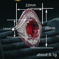 Elegant imitation ruby diamond statement rings