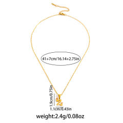 Sweet christmas initial letter pendant stainless steel necklace