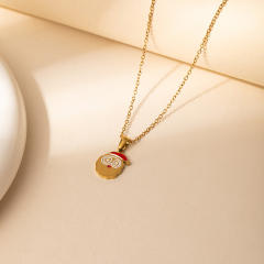 Sweet christmas initial letter pendant stainless steel necklace