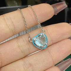 Sweet heart color enamel cubic zircon pendant copper necklace earrings suit