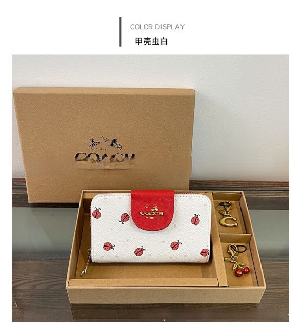 Classic color pattern hot sale wallet set with keychain