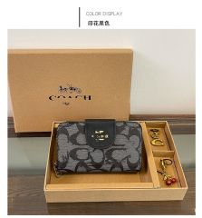 Classic color pattern hot sale wallet set with keychain
