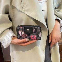 Classic color pattern hot sale wallet set with keychain