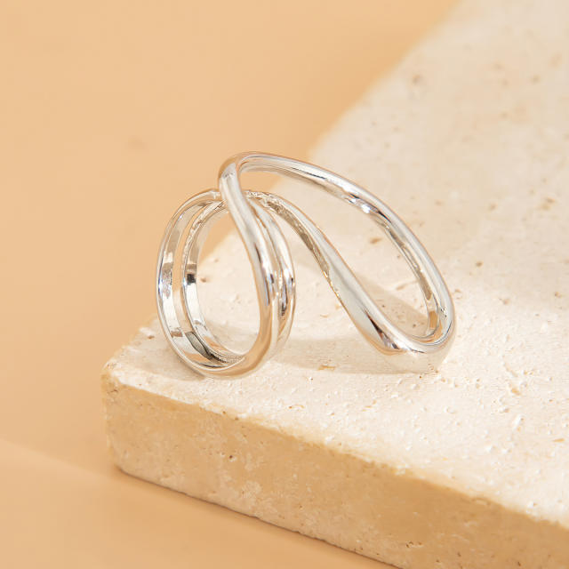 Chunky stacked wearing wind hug water drop smooth bracelet ins winding alloy Bracelet suit