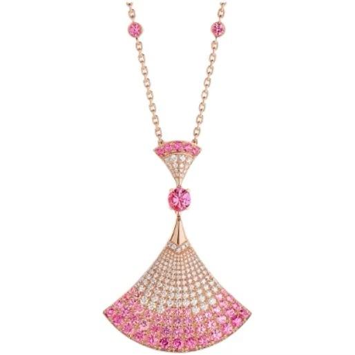 18KG pave setting diamond the fan shape pendant copper necklace earrings bracelet suit