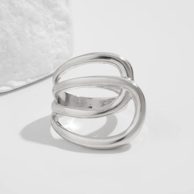 Chunky stacked wearing wind hug water drop smooth bracelet ins winding alloy Bracelet suit