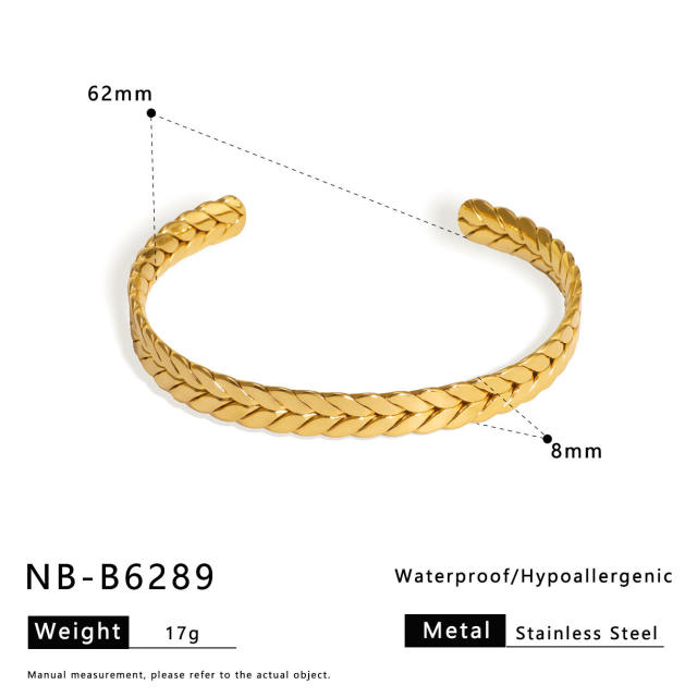 Personalized Braided Diamond Flower Wavy Line Ball Pendant Stainless Steel bangle bracelet