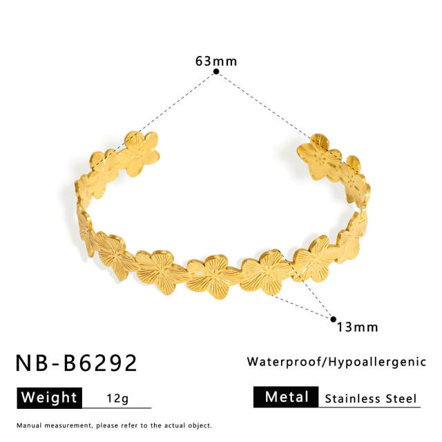 Personalized Braided Diamond Flower Wavy Line Ball Pendant Stainless Steel bangle bracelet