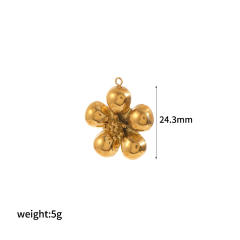 18k gold flower stainless steel earrings necklace jewelry suit