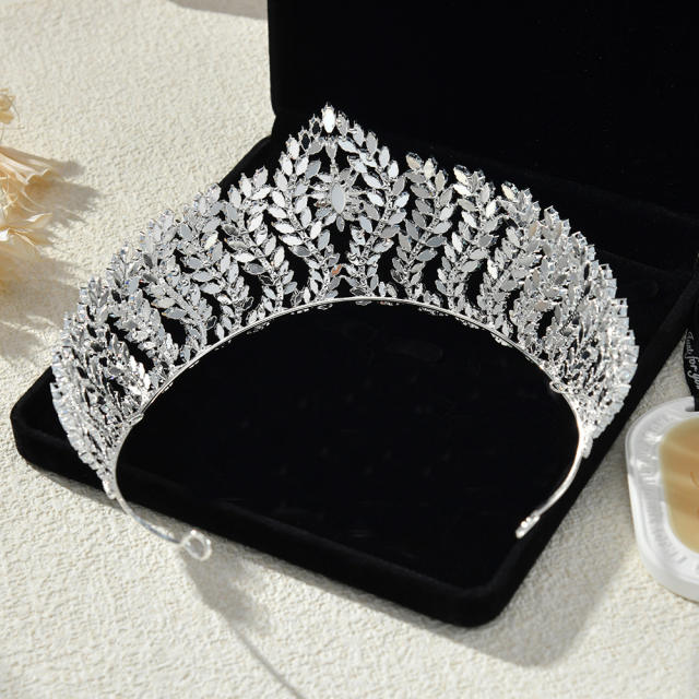 Golden Crown Wedding Bride Crown High Sense Zircon Inlaid Alloy Headband