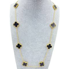 15mm Titanium Steel 10 Four-Leaf Flower clover Necklace