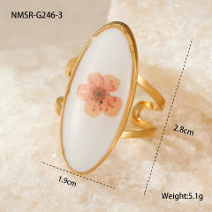 fashion cool INS design stainless steel ring 18k gold simple French ring jewelry
