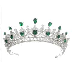 Delicate zircon bride crown headdress metal plating Korean-style diamond crown wedding