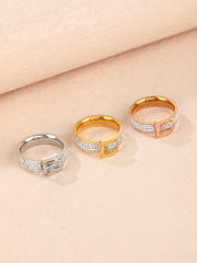 Decorative Belt Ring Light Luxury stainless steel rings