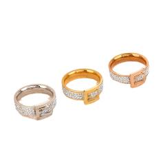 Decorative Belt Ring Light Luxury stainless steel rings