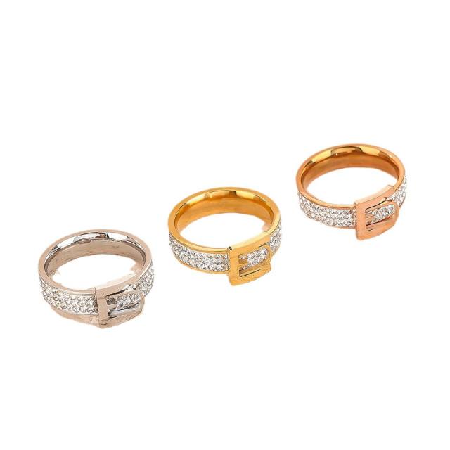 Decorative Belt Ring Light Luxury stainless steel rings