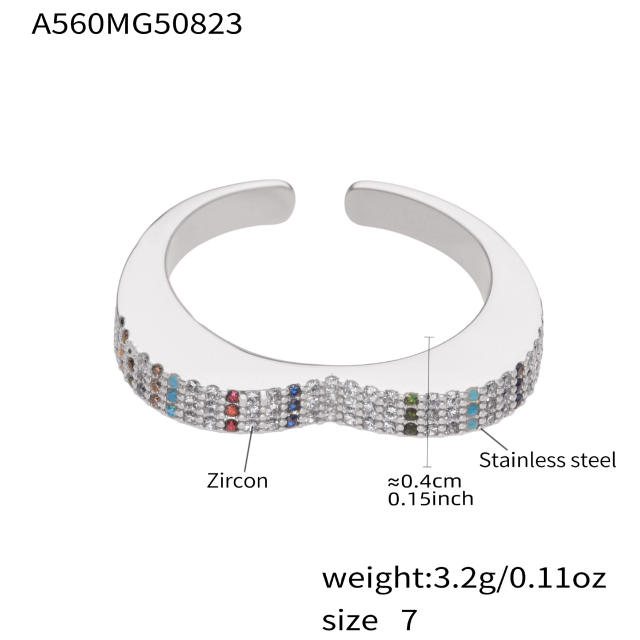 Real gold plated diamond stainless steel rings