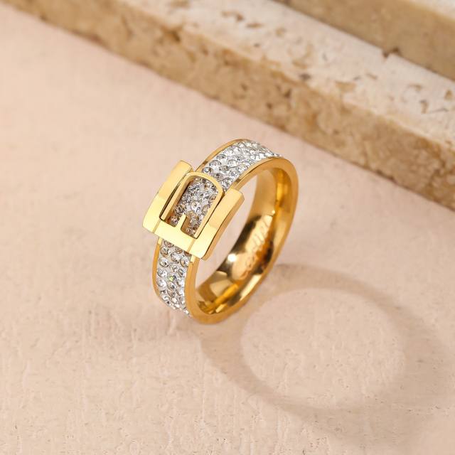 Decorative Belt Ring Light Luxury stainless steel rings