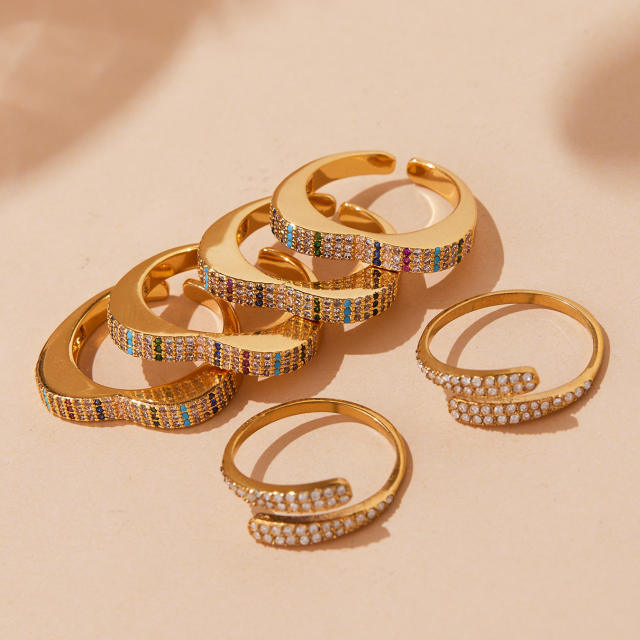 Real gold plated diamond stainless steel rings
