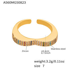 Real gold plated diamond stainless steel rings