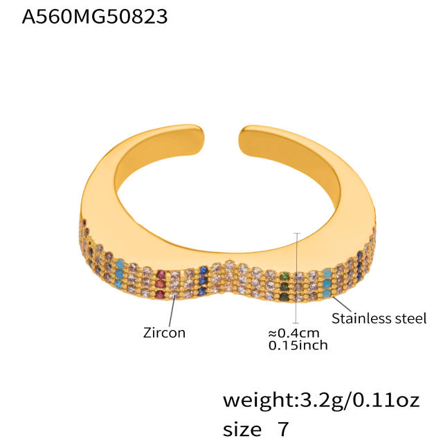Real gold plated diamond stainless steel rings