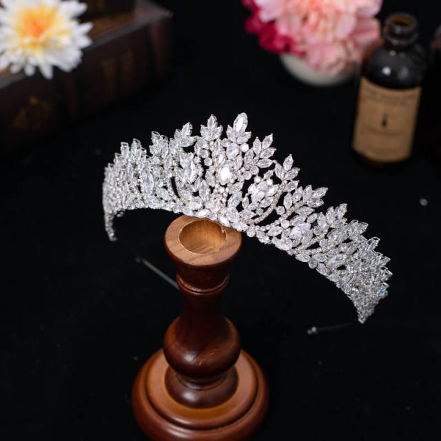 Delicate zircon bride crown headdress metal plating diamond crown wedding hair accessories