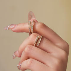 Real gold plated diamond stainless steel rings