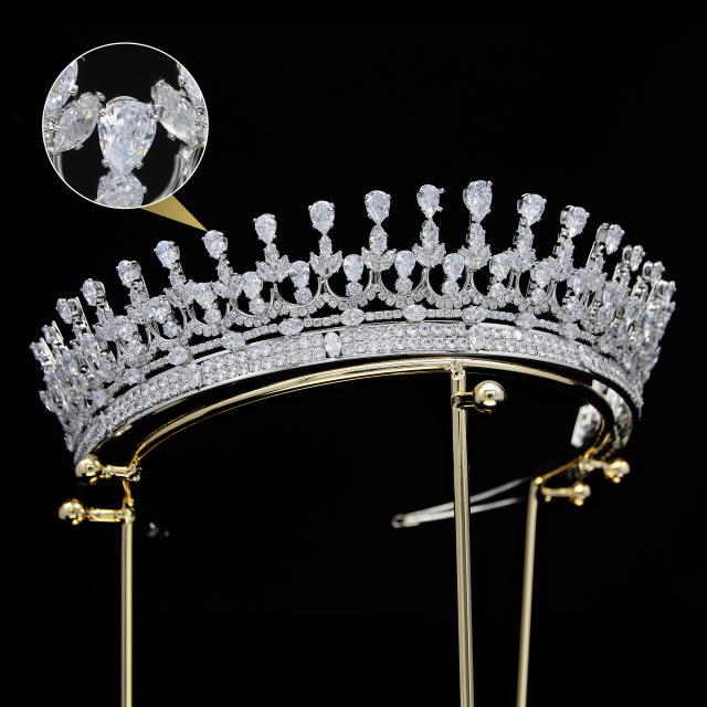 Korean-Style Bridal Hair Accessories Princess Crown Wedding Headwear Zircon Crown