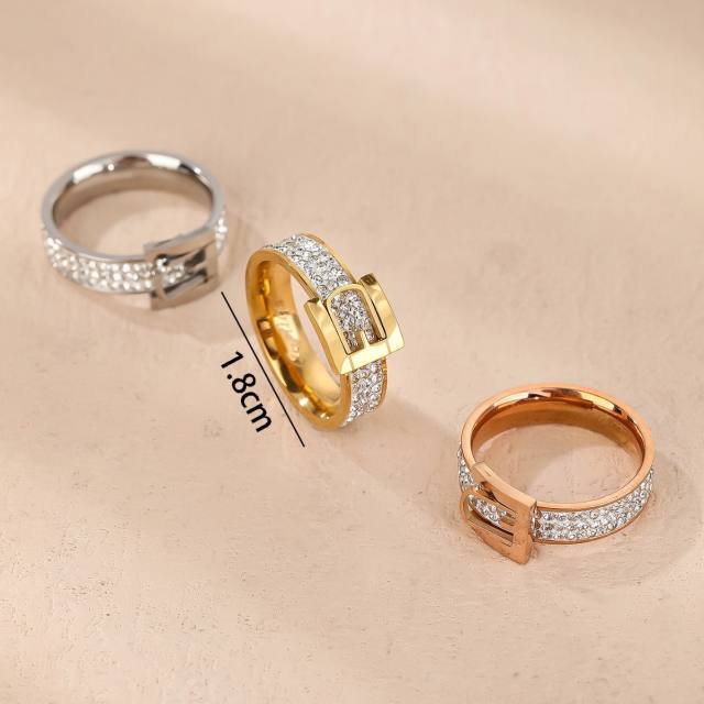 Decorative Belt Ring Light Luxury stainless steel rings