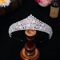 Zircon bride crown headdress baroque banquet Korean style diamond crown wedding